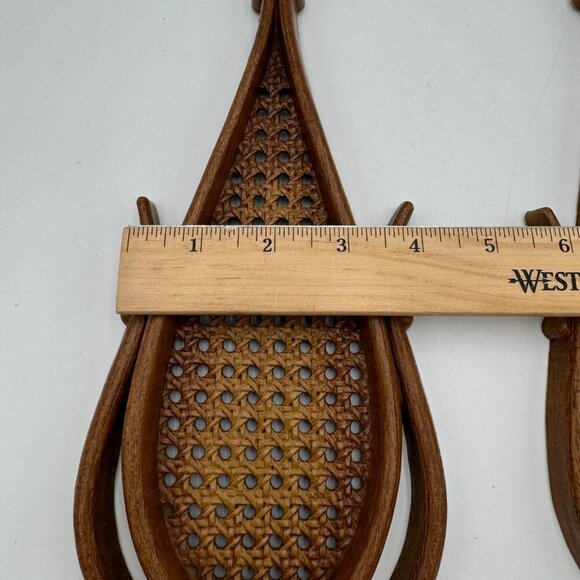 Homco Faux Rattan Wicker Teardrop Wall Sconce Candle Holders  Boho Bohemian MCM - Picture 10 of 16